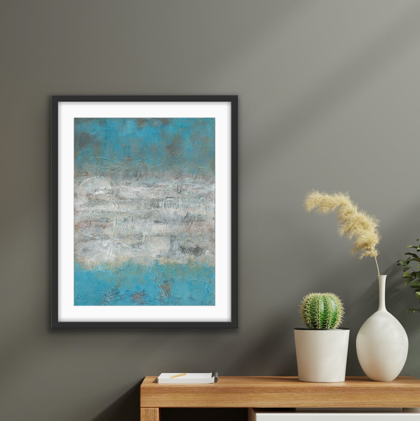 'Turquoise and Gold Ocean Dream' Abstract Seascape Fine Art Giclee Print