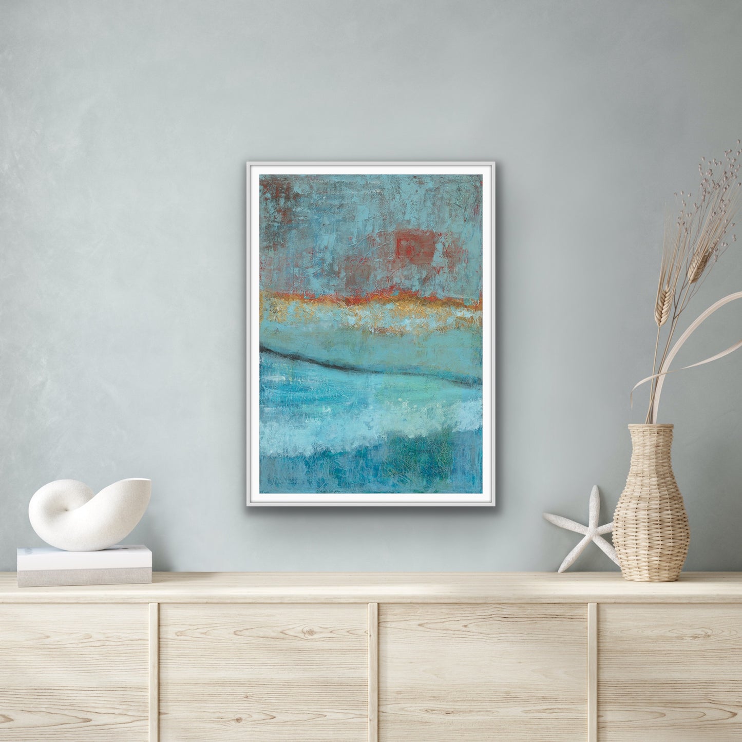 'Sunset on Blue' Abstract Seascape Fine Art Giclee Print