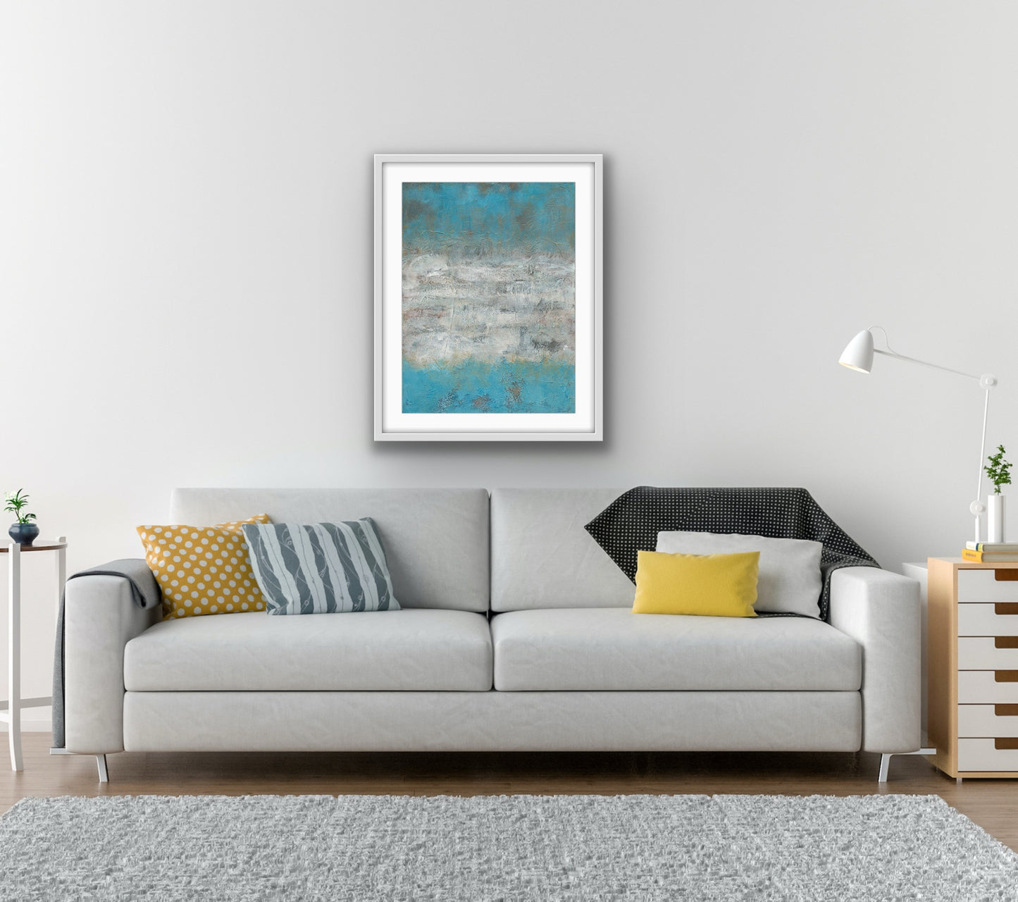 'Turquoise and Gold Ocean Dream' Abstract Seascape Fine Art Giclee Print