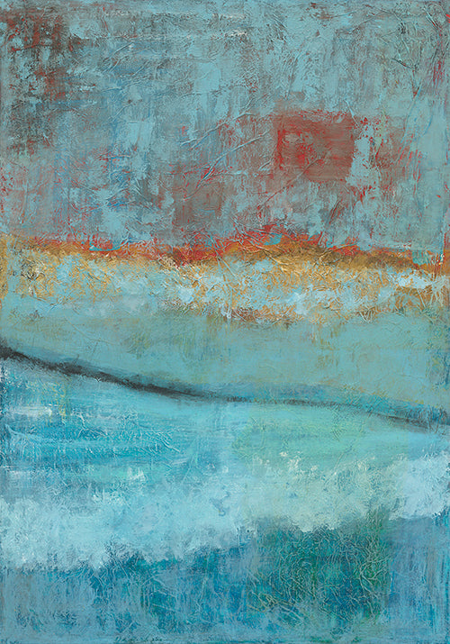 'Sunset on Blue' Abstract Seascape Fine Art Giclee Print