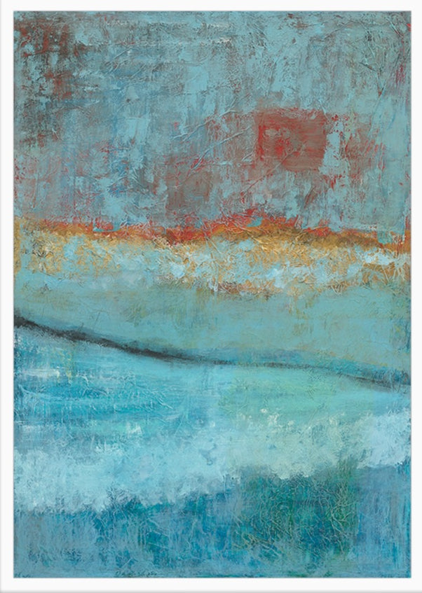 'Sunset on Blue' Abstract Seascape Fine Art Giclee Print