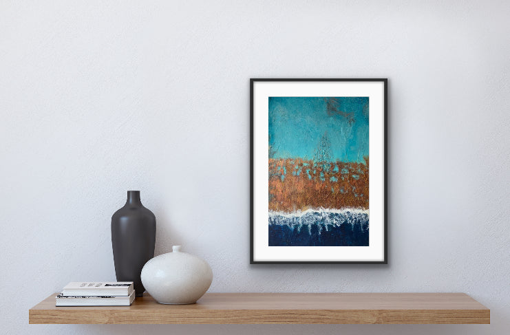 'Shoreline' Abstract Seascape Fine Art Giclee Print